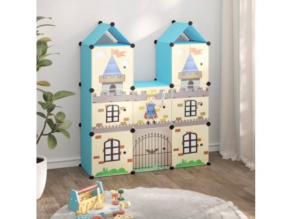 Dětská modulární skříň s 8 úložnými boxy modrá PP 340583