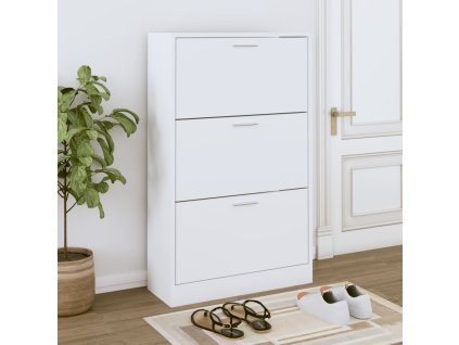 Botník bílý 63x24x103 cm kompozitní dřevo 342550