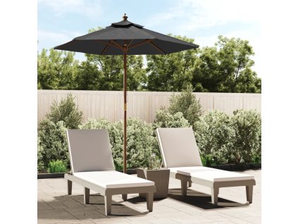 Zahradní slunečník s dřevěnou tyčí antracitový 196 x 231 cm 363161