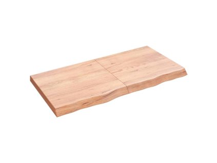 Nástěnná police hnědá 120x60x(2-6)cm ošetřený masivní dub 363699