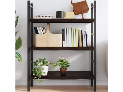 Nástěnná police tmavě hnědá 100x60x(2-6)cm ošetřený masivní dub 363811