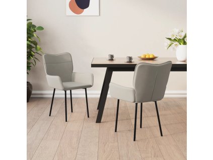 Jídelní židle 2 ks světle šedé samet 344820