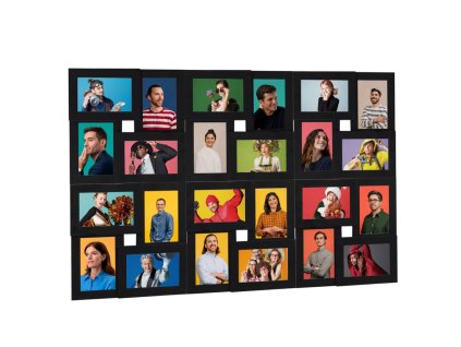 Kolážový fotorámeček na 24 obrázků (13 x 18 cm) černý MDF 332791