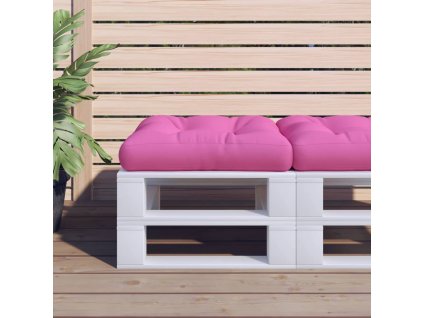Poduška na palety růžová 60 x 60 x 12 cm textil 360467