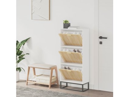 Botník bílý 52 x 25 x 120 cm kompozitní dřevo 352127