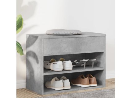 Lavice s botníkem betonově šedá 60x30x45 cm kompozitní dřevo 808742