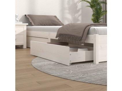 Zásuvky pod postel 4 ks bílé masivní borové dřevo 814995