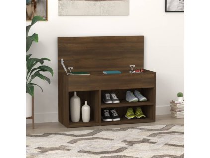 Lavice s botníkem hnědý dub 80 x 30 x 45 cm kompozitní dřevo 816055