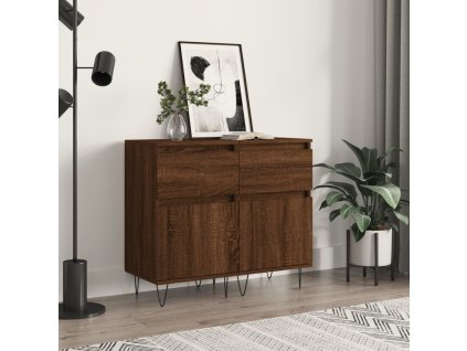 Příborníky 2 ks hnědý dub 40 x 35 x 70 cm kompozitní dřevo 831163