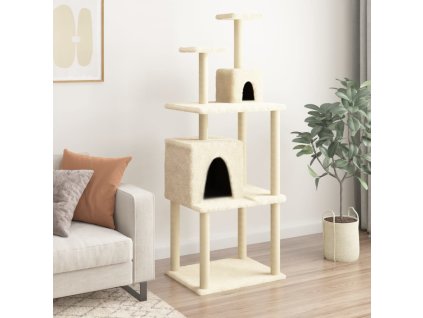 Škrabadlo pro kočky se sisalovými sloupky krémové 167 cm 172067
