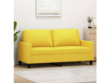 2místná pohovka světle žlutá 140 cm textil 359168