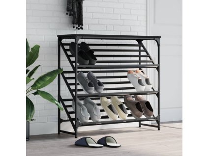 Botník černý 90 x 30 x 85 cm kompozitní dřevo 833428