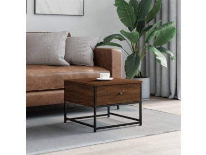 Konferenční stolek hnědý dub 51 x 51 x 40 cm kompozitní dřevo 833979