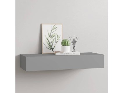 Nástěnná police se zásuvkou šedá 60 x 23,5 x 10 cm MDF 330259