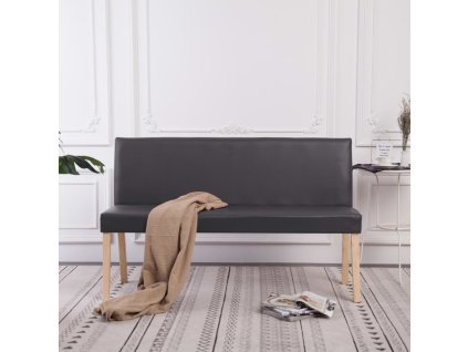 Lavice 139,5 cm šedá umělá kůže 281332