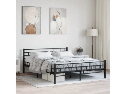 Rám postele černý ocel 160 x 200 cm 285279