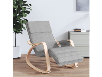 Houpací křeslo světle šedé textil 351074