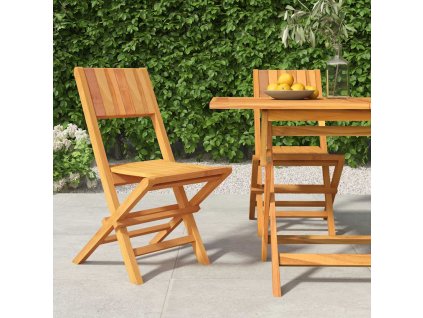 Skládací zahradní židle 2 ks 47x61x90 cm masivní teakové dřevo 362759