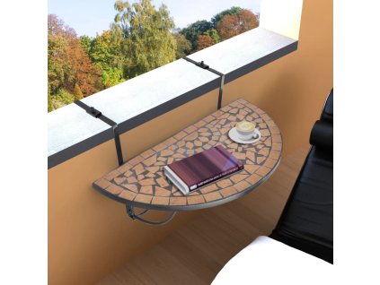 Závěsný stolek na balkon terakota mozaika 41123
