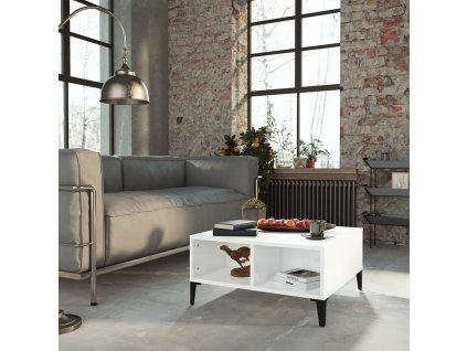 Konferenční stolek bílý lesklý 60 x 60 x 30 cm kompozitní dřevo 805992