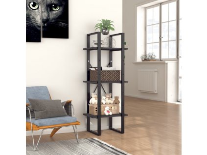 Knihovna se 3 policemi šedá 40 x 30 x 105 cm kompozitní dřevo 806489