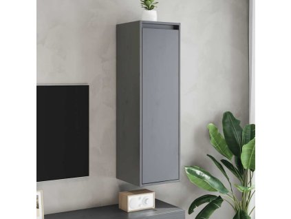 Nástěnné skříňky 2 ks šedé 30 x 30 x 100 cm masivní borovice 813510