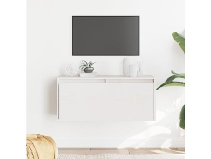 Nástěnná skříňka bílá 80 x 30 x 35 cm masivní borové dřevo 813457