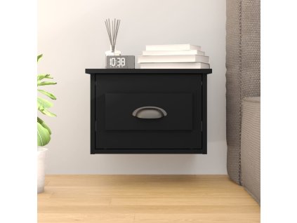 Nástěnný noční stolek černý 41,5 x 36 x 28 cm 816378