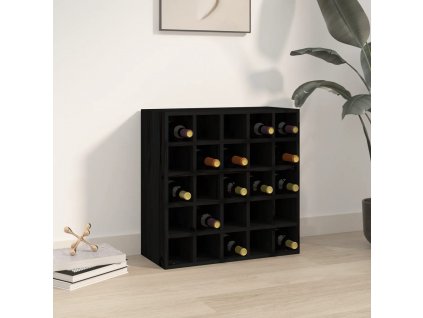 Skříňka na víno černá 56 x 25 x 56 cm masivní borovice