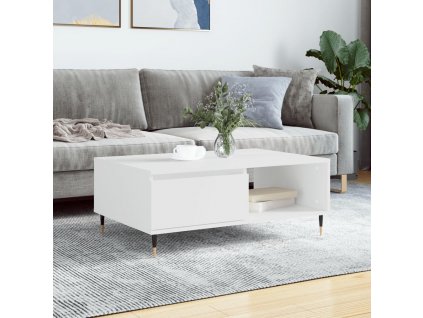 Konferenční stolek bílý 90 x 60 x 35 cm kompozitní dřevo 827052
