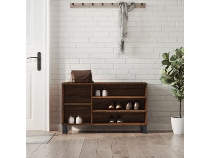 Botník hnědý dub 102x36x60 cm kompozitní dřevo 831427