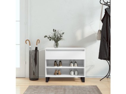 Botník bílý s vysokým leskem 70x36x60 cm kompozitní dřevo 831446