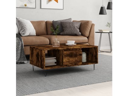 Konferenční stolek kouřový dub 90x50x36,5 cm kompozitní dřevo 830593