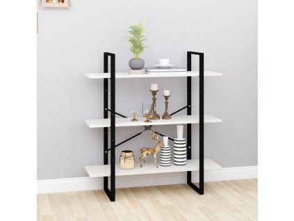 Knihovna se 3 policemi bílá 100 x 30 x 105 cm masivní borovice 806553