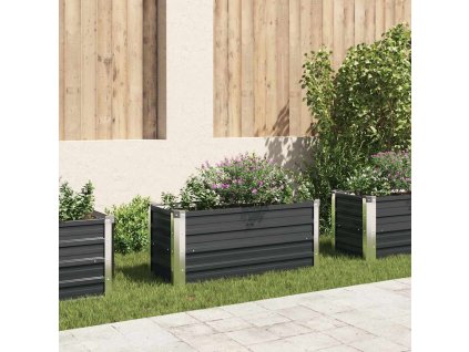 Vyvýšený záhon antracitový 100 x 40 x 45 cm pozinkovaná ocel 45733