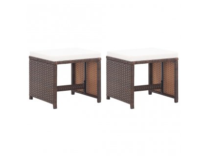 Zahradní stoličky s poduškami 2 ks polyratan hnědé 46417