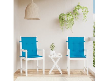 Podušky na židli nízké opěradlo 2 ks modré 100x50x3 cm oxford 47554