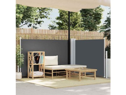 Zatahovací boční markýza / zástěna antracitová 100 x 600 cm 48444