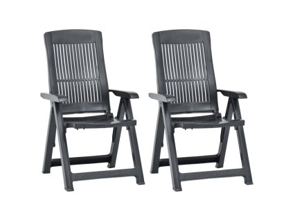 Zahradní polohovací křesla 2 ks plast antracitová 48768