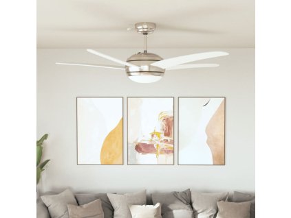Ozdobný stropní ventilátor se světlem 128 cm bílý 50538