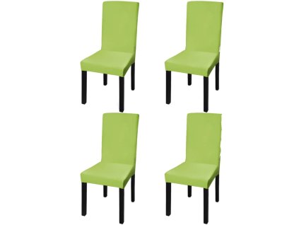 Hladké strečové potahy na židle 4 ks zelené 131427