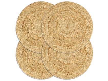 Prostírání 4 ks přírodní 38 cm kulaté juta 133834
