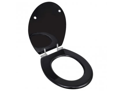 WC sedátko s funkcí pomalého sklápění MDF prostý design černé 140799