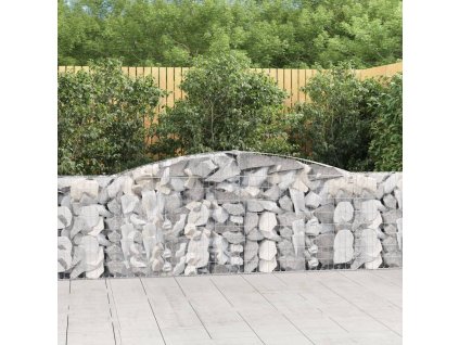 Klenutý gabionový koš 400 x 30 x 100/120 cm pozinkované železo 153525