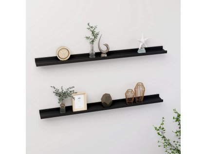 Nástěnné police 2 ks černé 100 x 9 x 3 cm 326665