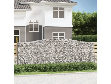 Klenuté gabionové koše 8 ks 400x50x140/160cm pozinkované železo 3145988