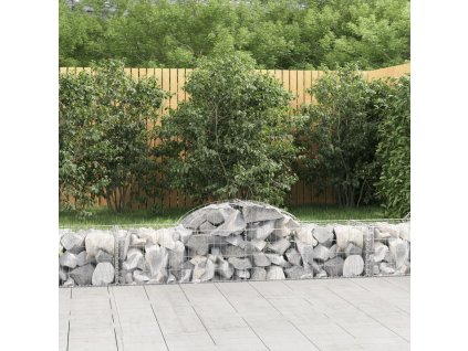 Klenuté gabionové koše 4 ks 200x50x40/60 cm pozinkované železo 3146259