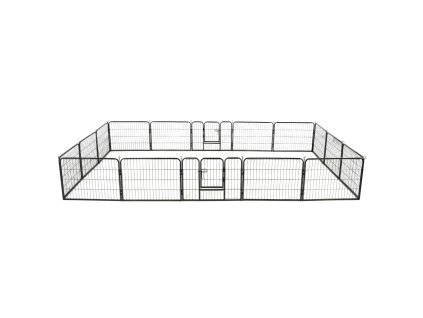 Ohrádka pro psy 16 panelů ocelová 60 x 80 cm černá 275492