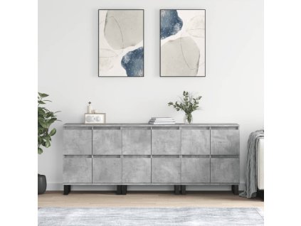Příborníky 3 ks betonově šedé kompozitní dřevo 3190209