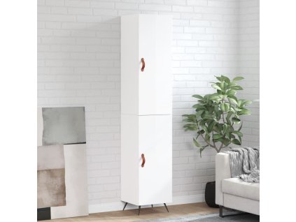 Skříň highboard bílá s vysokým leskem 34,5x34x180 cm kompozit 3198763